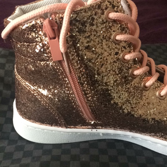 Glitter rose gold high top sneakers ๐ - Picture 3 of 3